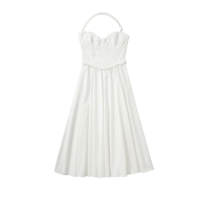 Fashionable and Sexy Style Women's Waist-Cinching Strapless Long Dress