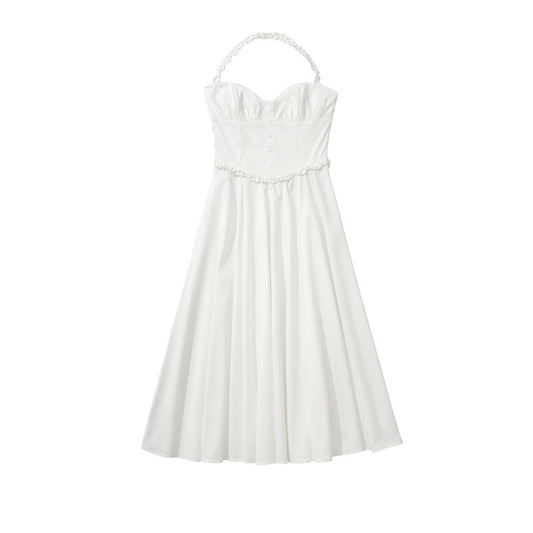 Fashionable and Sexy Style Women's Waist-Cinching Strapless Long Dress