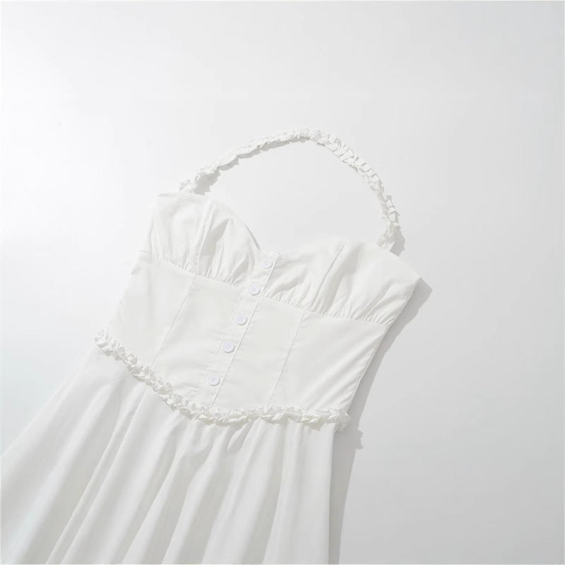 Fashionable and Sexy Style Women's Waist-Cinching Strapless Long Dress