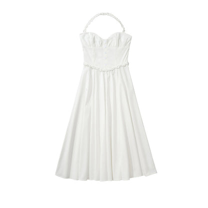 Fashionable and Sexy Style Women's Waist-Cinching Strapless Long Dress