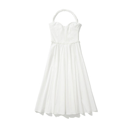 Fashionable and Sexy Style Women's Waist-Cinching Strapless Long Dress