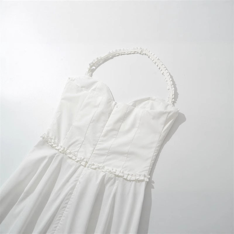 Fashionable and Sexy Style Women's Waist-Cinching Strapless Long Dress