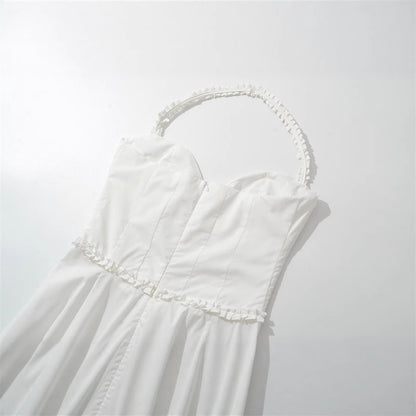 Fashionable and Sexy Style Women's Waist-Cinching Strapless Long Dress